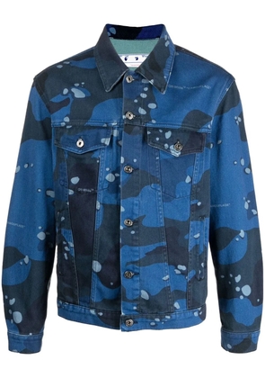 Off-White camouflage-print denim jacket - Blue