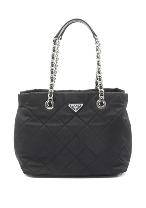 Prada Pre-Owned 10s logo-plaque tote bag - Black