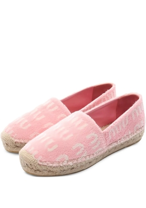 Miu Miu Pre-Owned 2020s slip-ons logo-pattern espadrilles - Pink