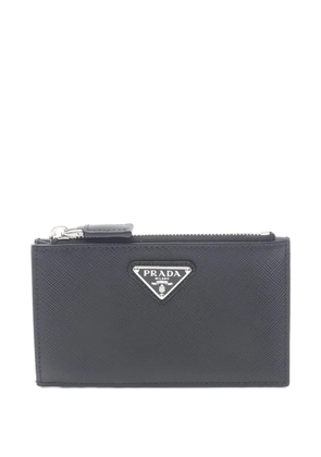 Prada Pre-Owned 2020s Saffiano logo-plaque wallet - Black