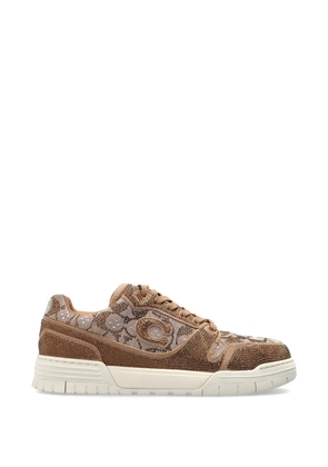 Coach pattern lace-up sneakers - Brown