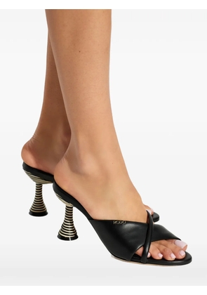 Rodo leather heeled mules - Black