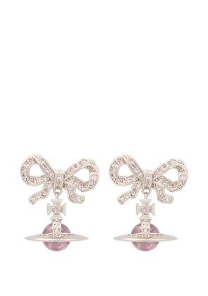 Vivienne Westwood Octavie Orb bow earrings - Silver
