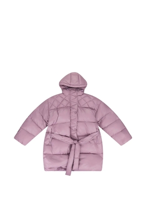 Callipygian belted puffer coat - Purple