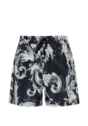 Versace Jeans Couture print drawstring swim shorts - Black