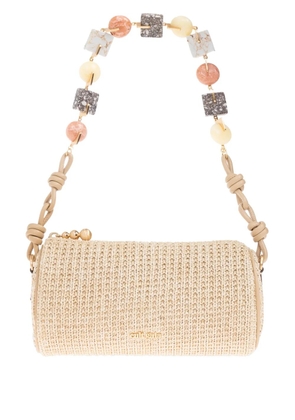 Cult Gaia beaded cylindrical shoulder bag - Neutrals
