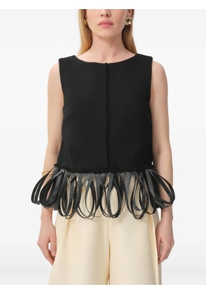 CONCEPTO Raw sleeveless blouse - Black