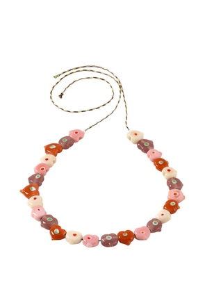 Sorbet Island beaded heart-charm bracelet - Pink