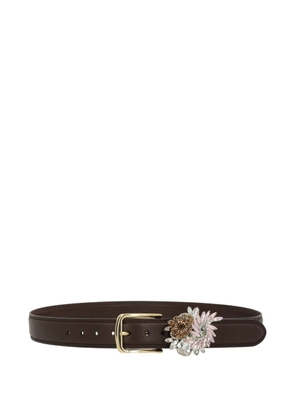 August Barron flower-motif belt - Brown