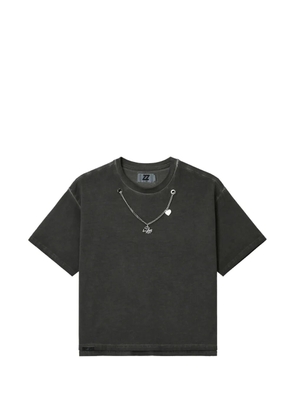 izzue chain-detail T-shirt - Grey