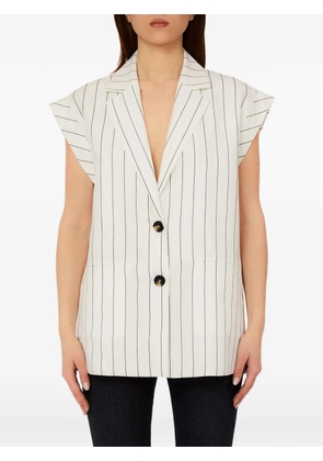 LIU JO pinstriped waistcoat - White