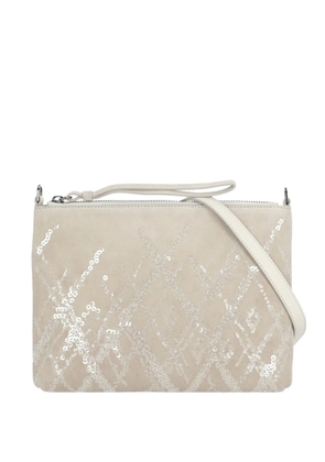 PANICALE sequin-embellished crossbody bag - Neutrals