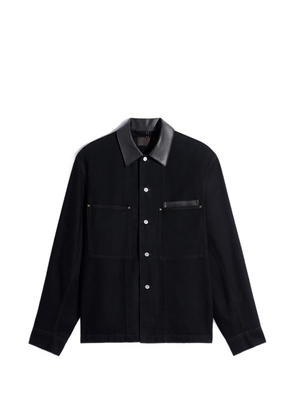 LEMAIRE leather-collar pocket shirt jacket - Black