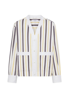 Thom Browne Repp striped poplin shirt - White