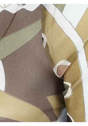 PUCCI Vivara print tulle crop top - Brown