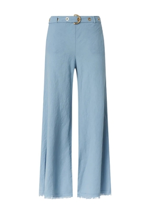 PINKO fringed belted trousers - Blue