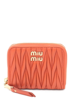 Miu Miu Pre-Owned Matelasse leather coin purse - Orange
