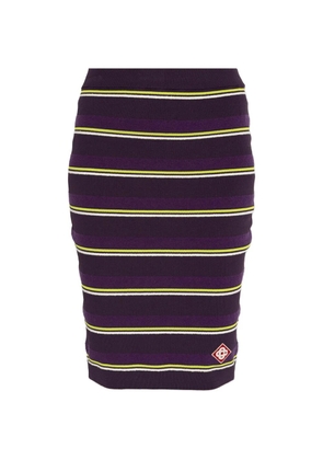 Casablanca striped logo mini skirt - Purple