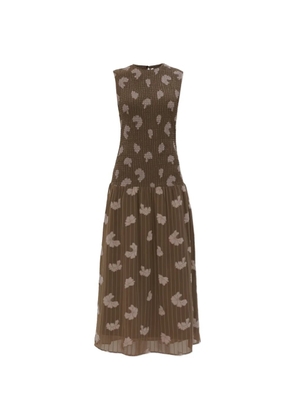SAMSOE SAMSOE Safrida shirred floral-print midi dress - Brown
