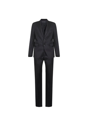 Tagliatore logo-pin wool suit - Black