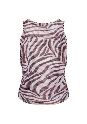 Bond-eye mesh zebra-print top - Neutrals