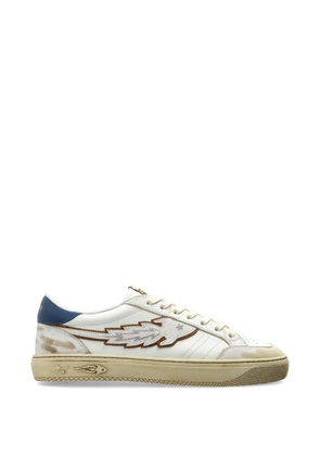 Enterprise Japan star appliqué leather sneakers - White