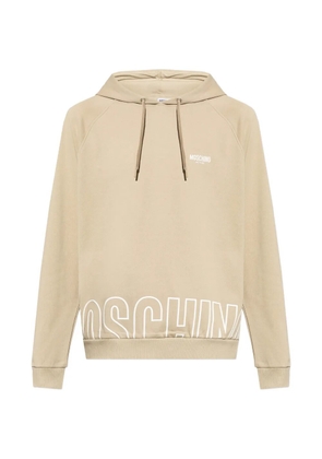 Moschino hooded graphic cotton hoodie - Neutrals