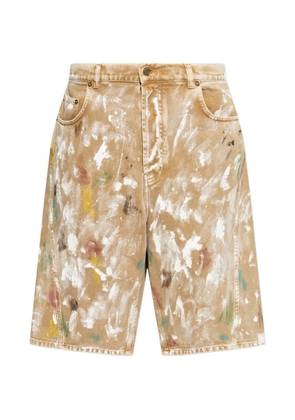 Moschino paint splatter shorts - Neutrals