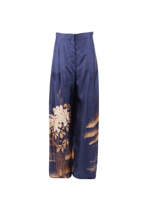 Max Mara floral-print trousers - Blue