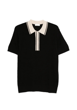 Paolo Pecora striped-collar knitted polo shirt - Black