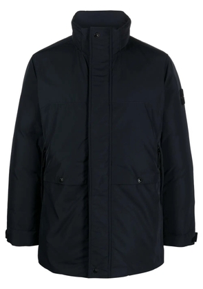 Stone Island logo-patch padded down parka - Blue