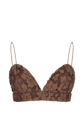 Federica Tosi lace crop top - Brown