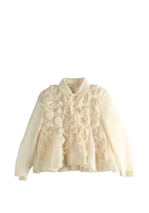 Comme des Garçons TAO ruffled flower jacket - Neutrals
