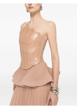 NISSA pleated palazzo pants - Neutrals