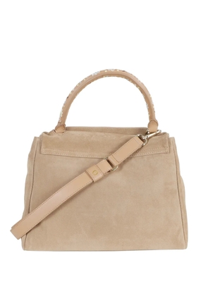 Orciani Sveva floral-handle tote bag - Neutrals