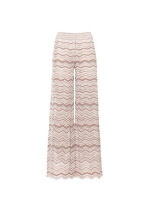 D.Exterior chevron palazzo pants - Neutrals