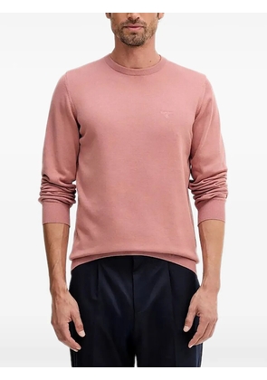 Barbour embroidered-logo crew-neck sweater - Pink