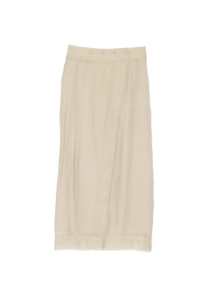 Su wrap-design midi skirt - Green