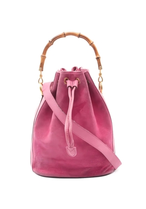 Gucci Pre-Owned 2000s bamboo suede bucket bag - Pink