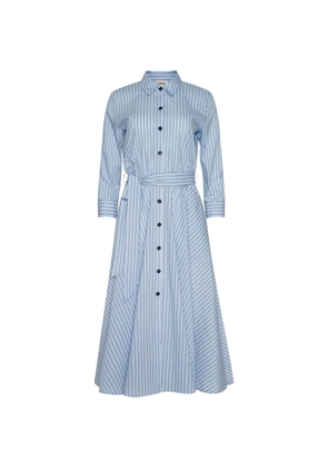 L'Agence Ralphie striped midi shirt dress - Blue