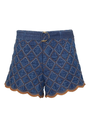 Cara Cara Violet scallop-hem shorts - Blue