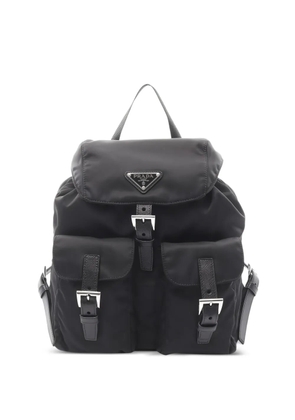 Prada Pre-Owned 2020s logo-plaquebackpack - Black