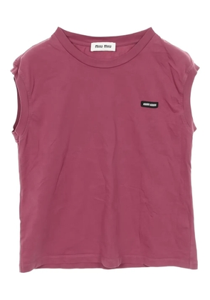 Miu Miu Pre-Owned logo cotton tank top - Red