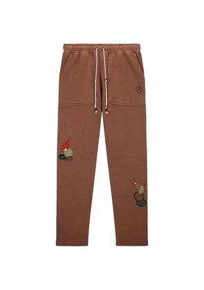Travis Scott x Jordan embroidered-motif track pants - Brown