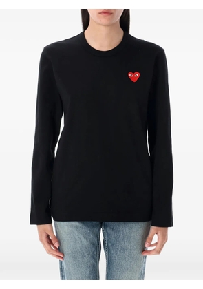 Comme Des Garçons Play heart-embroidery long-sleeved T-shirt - Black
