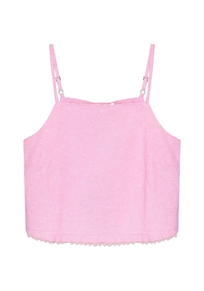 American Vintage lace trim crop top - Pink