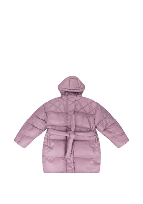 Callipygian belted puffer coat - Pink