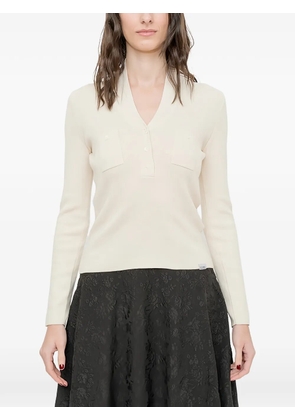 MM6 Maison Margiela pockets V-neck T-shirt - Neutrals