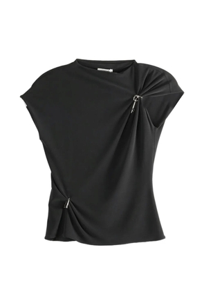 Grace Ling draped pin top - Black