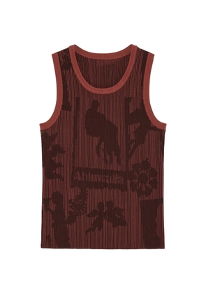 Ahluwalia graphic-print ribbed vest - Red